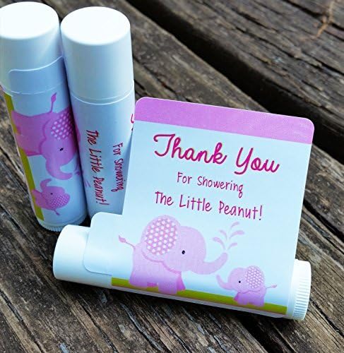 12 Elephant Baby Shower Lip Balms - Girl Baby Shower Favors - Elephant Shower Favors - Pink Elephant Favors by Botanical Bars