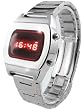 70s STYLE Red LED Watch Stainless Steel Chrome Digital TX8 - Limited Edition - Iconic Collectors Classic 2011 Model Multifunction Display
