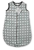 SwaddleDesigns zzZipMe Sack - Pastel Blue with Brown Mod Circles, 6-12 Months