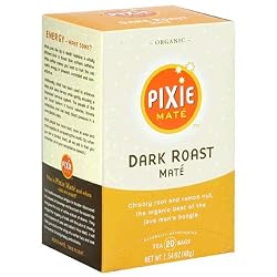 Pixie Mate Dark Roast Mate, Organic, Tea Bags, 20-Count Boxes (Pack of 6)