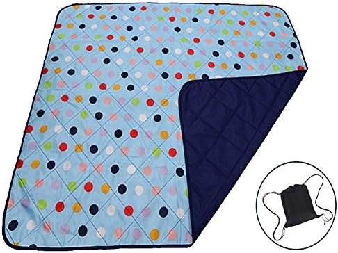 Outdoor/Indoor Oxford Beach mat Dampproof Mat Picnic Blanket Mat Pad Tent Camping Mat (59" x 47")Blue Ring