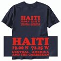 T-SHIRT NAVY BLUE " LONG - LAT HAITI "