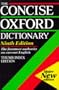 The Concise Oxford Dictionary of Current English: Thumb Index