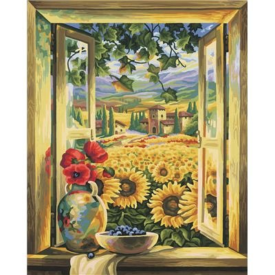 Schipper 9130 405 - Malen nach Zahlen Sonnenblumenfelder; 40x50cm