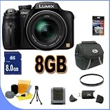 Panasonic Lumix DMC-FZ47 DMC-FZ47K 12.1 MP Digital Camera with 24x Optical Zoom (Black) 8GB Accessory Saver Bundle