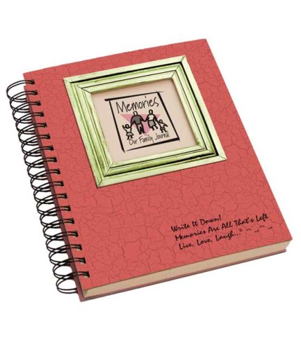Memories, Our Family Journal - Cranberry Hard Cover (prompts on every page, recycled paper, read more...)