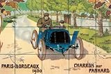 Art Poster, Blue Race Car in the Country - 27.5 x 18.75