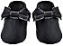 Sayoyo Black Bow Tassels Soft Sole Leather Infant Toddler Prewalker Shoes (0-6 months, Black)