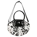 Angie & Lola Printed Satchel with Shoulder Strap - Black
