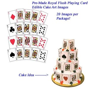 Royal Flush Designer Prints 20 Individual Playing Card Edible Images (4 sheets)
