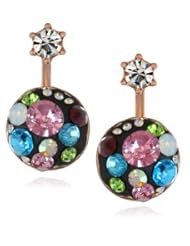 Betsey Johnson "Vintage Bows" Crystal Orbital Drop Earrings