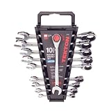 TEKTON 2110 Ratcheting Combination Wrench Set, Metric, 10-Piece