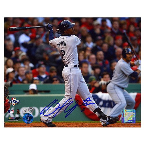 Mounted Memories Tampa Bay Rays B.J. Upton Autographed 8x10 ALCS Game Photo