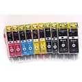 AVEC PUCE !!! 10 Cartouches d'encre compatible pour les imprimantes Canon Pixma IP 4820, 4850, IX 6520, 6550, MG 5120, 5150, 5220, 5250, 6120, 6150, 8120, 8150, MX 882, 885 compatible � Canon PGI-525BK / CLI-526BK / CLI-526C / CLI-526M / CLI-526Y / 2x Noir + 2x Photonoir + 2x Cyan + 2x Magenta + 2x Jaune avec PUCE