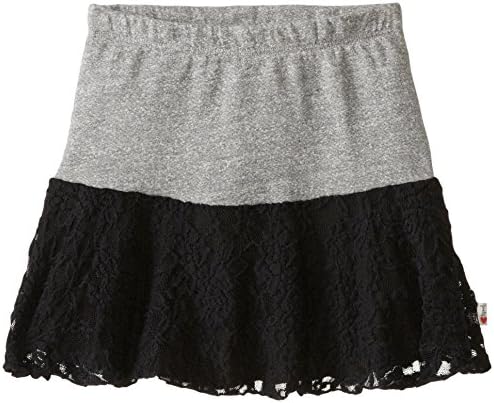 T2Love Big Girls' Lace Ruffle Skirt, Heather Grey, 12