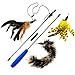 Pet Fit For Life 2 Feathers and 1 Soft Teaser/Exerciser Combo For Your Cat and Kitten - Cat Toy Interactive Cat Wand