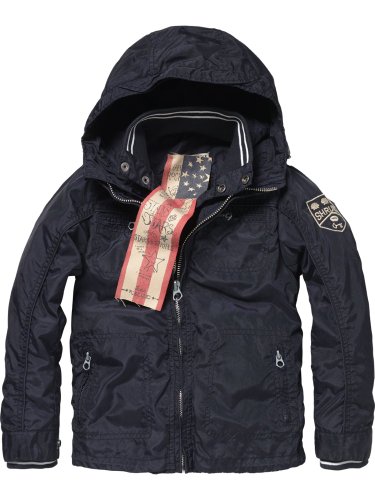 Scotch Shrunk Jungen Jacke 12410110506 - oxford nylon hooded jacket, Gr. 104 (4), Schwarz  Preisvergleich