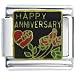 Happy Anniversary Rose Wedding Italian Charm Bracelet