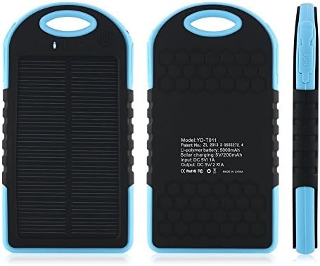 5000mAh Solar Powerbank/Charger for iPhone, iPad, Android, Cell Phones &amp; Tablets w/EXTRAS (Rugged/Water-Resistant/Dustproof) Never Be Caught Without Power Again