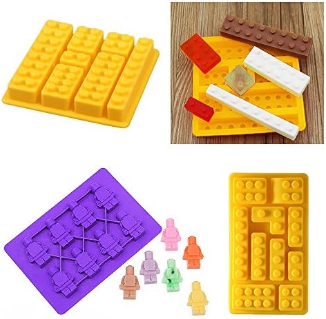 Gwogo Building Brick Silicone Ice Cube Tray Candy Chocolate Mold - 3 Pcs