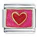 Heart Pink Italian Charms Bracelet Link