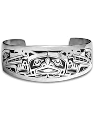 Sterling Silver Sisiutl Northwest Coast Native American Bracelet. Made in USA.