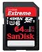 SanDisk Extreme 64 GB SDXC Class 10 UHS-1 Flash Memory Card 45MB/s SDSDX-064G-X46
