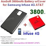 AceSoft 3800mAh Infuse 4G Extended Battery and Battery Back Cover for AT&T  ....