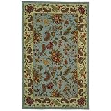 Safavieh Chelsea Collection HK141D Hand-Hooked Light Blue and Ivory Wool Area Rug, 1 foot 8-Inch by 2-Feet 6-Inch
