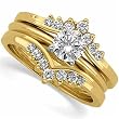14Kt Yellow Gold Diamond Heirloom Ring Guard Enhancer (Center ring is not included)