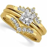 14Kt Yellow Gold Diamond Heirloom Ring Guard Enhancer (Center ring is not included)