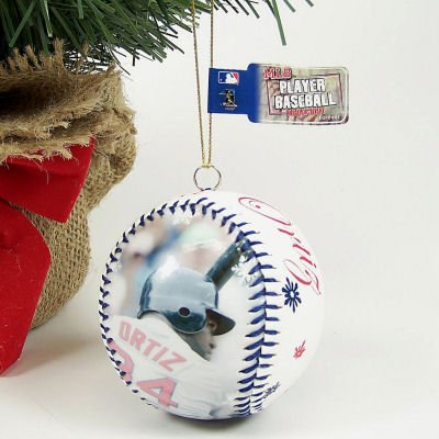 Buy BOSTON RED SOX DAVID ORTIZ BASEBALL CHRISTMAS ORNAMENT by Forever Collectibles
