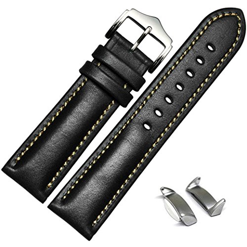 For Samsung Galaxy Gear S2 , Lucoo® Genuine Leather Watch Band Strap + Adapters For Samsung Galaxy Gear S2 R720 (Black)