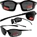 EXCITES REMOVABLE FOAM PADDED SUNGLASSES, MOTORCYCLE ATV SPORTS EYEWEAR BLACK FRAME Image