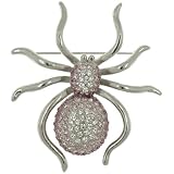 Spider Animal Gemstone Rhinestone Crystal Pin Brooch