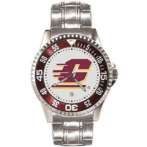 Central Michigan Chippewas Suntime Competitor Game Day Steel Band Watch - NCAA College Athletics