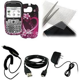 Click here to buy EMPIRE Cricket ZTE Memo Purple Hearts with Flowers Rubberized Design Hard Case Cover + Universal....