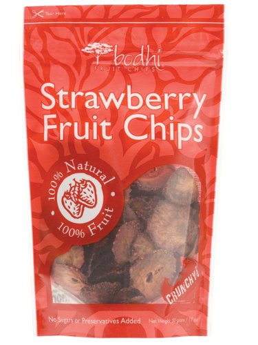 Bodhi Strawberry Fruit Chips, 100% Natural & 100% Fruit, 1.7 Ounce Bags (Pack of 6)