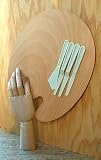 Wood Artist Palette with 4 Plastic Palette Knives