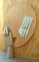 Wood Artist Palette with 4 Plastic Palette Knives