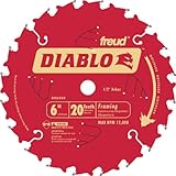 Freud D0620X Diablo 6 inch 20 Tooth ATB Trim Saw Blade with 1/2 inch Arbor