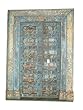 Mogul Hand Carved Salvage Reclaimed Teak Wood Door Distressed Blue Patina