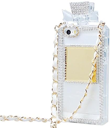 YoungChoice for iPhone and Samsung Case Diamond Crystal Perfume Bottle Shaped Chain Handbag Case Cover (Samsung Note3/ N9000, White)