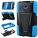 LG Sunrise Case, LG Lucky Case - Armatus Gear (TM) DUO SHIELD Hybrid Armor Case Phone Cover For NET10 LG Sunrise L15G and TRACFONE LG Lucky L16C - Blue / Black