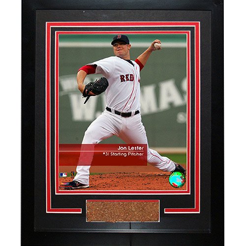 Boston Red Sox Jon Lester Framed 11X14 Dirt Collage By Steiner Sports