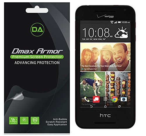 [6-Pack] Dmax Armor- HTC Desire 612 Screen Protector Anti-Bubble High Definition Clear Shield - Lifetime Replacements Warranty- Retail Packaging