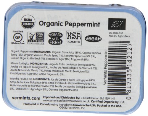 VerMints All Natural PepperMints, 1.41-Ounce Tins (Pack of 6)