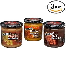 Arriba! Bean and Queso Dip Party Pack (Spicy Black Bean, Smoked Chipotle and Hot Chile Con... by 