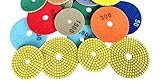 大理石 石材 の 研磨 に 便利 ダイヤセラミカ 湿式 パッド付 10 点 セット（80ｍｍ）