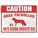 New  Caution : Area Patrolled By White German Shepherd Dog  Parking Sign Dog